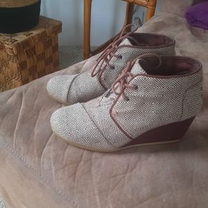 TOMS Wedge Bootie Lace-ups